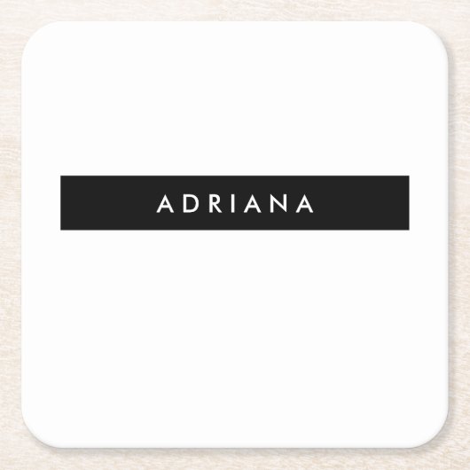 Plain Black White Professional-minimalistische naa Kartonnen Onderzetters (Voorkant)