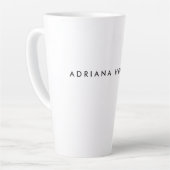 Plain Black White Professional-minimalistische naa Latte Mok (Linkerhoek)