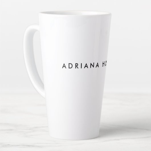 Plain Black White Professional-minimalistische naa Latte Mok (Linkerhoek)