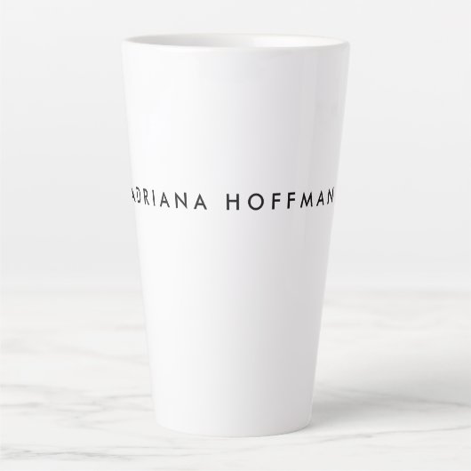 Plain Black White Professional-minimalistische naa Latte Mok (Voorkant)