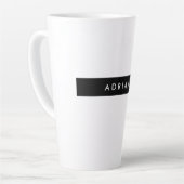 Plain Black White Professional-minimalistische naa Latte Mok (Linkerhoek)