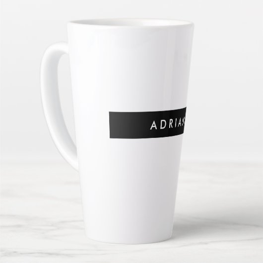 Plain Black White Professional-minimalistische naa Latte Mok (Linkerhoek)