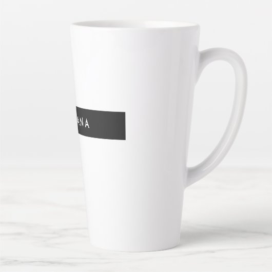 Plain Black White Professional-minimalistische naa Latte Mok (Rechts)