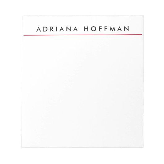 Plain Black White Professional-minimalistische naa Notitieblok (Voorkant)