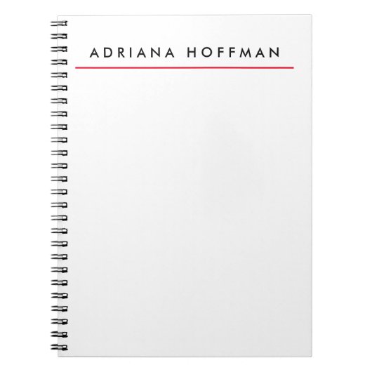 Plain Black White Professional-minimalistische naa Notitieboek (Voorkant)