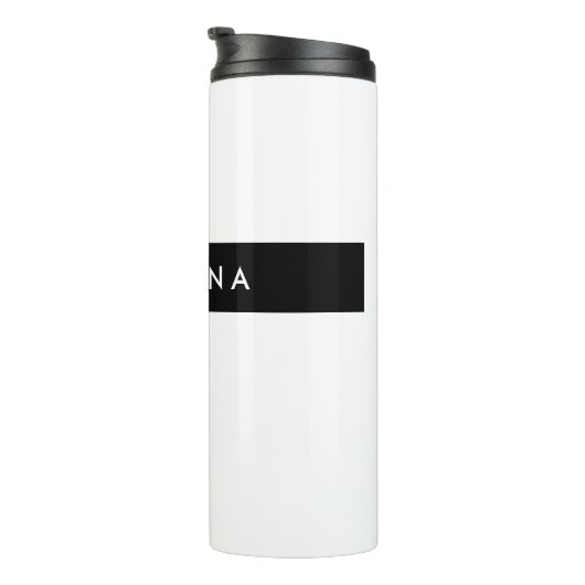 Plain Black White Professional-minimalistische naa Thermosbeker (Geroteerd rechts)