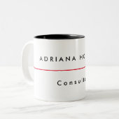 Plain Black White Professional-minimalistische naa Tweekleurige Koffiemok (Voorkant links)