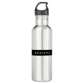 Plain Black White Professional-minimalistische naa Waterfles (Voorkant)