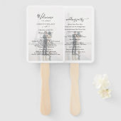 Plain Black & White Vellum Photo Wedding Program Handwaaier (Voorkant en achterkant)