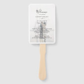 Plain Black & White Vellum Photo Wedding Program Handwaaier (Voorkant)