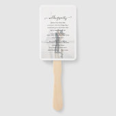 Plain Black & White Vellum Photo Wedding Program Handwaaier (Achterkant)