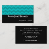 Plain Blue Chevron Modern Visitekaartjes (Voorkant / Achterkant)