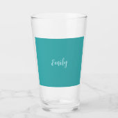 Plain Blue Green Modern Minimalistisch Glas (Voorkant)