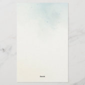 Plain Blue winterpijnbomen notitieblok Briefpapier (Achterkant)