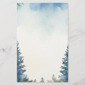 Plain Blue winterpijnbomen notitieblok Briefpapier (Voorkant)