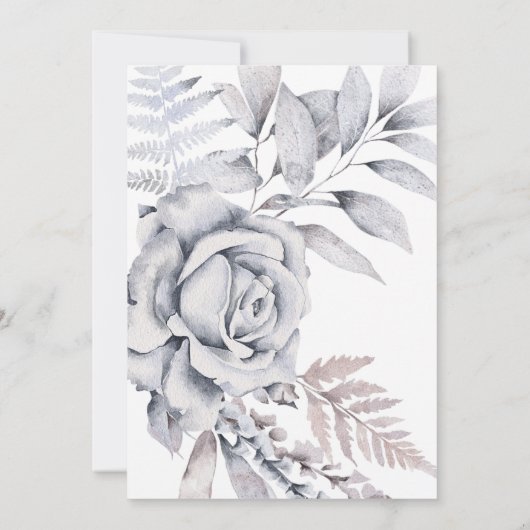 Plain Bohemian Dried Waterverf Muted Floral Save The Date (Achterkant)