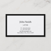 Plain Bold Border Lawyer/Attorney Visitekaartje (Achterkant)