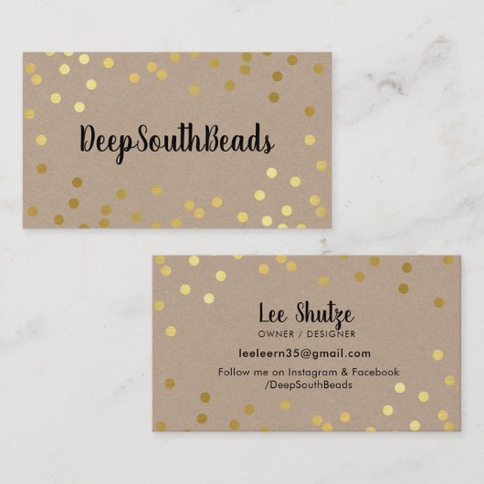 PLAIN BOLD MINIMAL confetti faux gold kraft zwart Visitekaartje