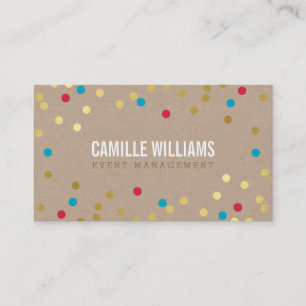 PLAIN BOLD MINIMAL confetti goud rood blauw kraft Visitekaartje