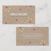PLAIN BOLD MINIMAL confetti goud roze schattig kra Visitekaartje (Voorkant / Achterkant)