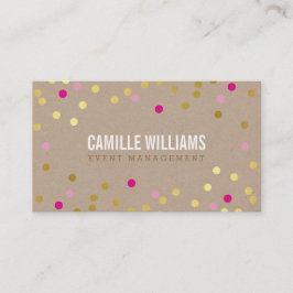 PLAIN BOLD MINIMAL confetti goud roze schattig kra Visitekaartje