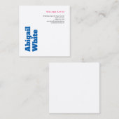 Plain Bold Minimal Modern Blue White Makeup Artist Vierkante Visitekaartje (Voorkant / Achterkant)