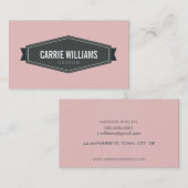 PLAIN BOLD MINIMAL smart badge logo baby roze grij Visitekaartje (Voorkant / Achterkant)