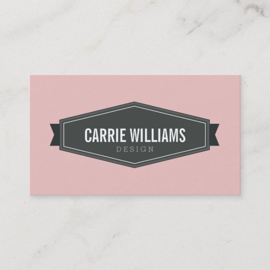 PLAIN BOLD MINIMAL smart badge logo baby roze grij Visitekaartje (Voorkant)