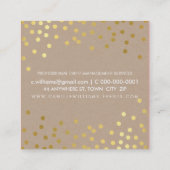 PLAIN BOLD MINIMALE slimme glam confetti gouden kr Vierkante Visitekaartje (Achterkant)