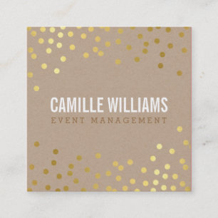 PLAIN BOLD MINIMALE slimme glam confetti gouden kr Vierkante Visitekaartje