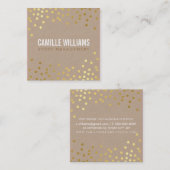 PLAIN BOLD MINIMALE slimme glam confetti gouden kr Vierkante Visitekaartje (Voorkant / Achterkant)