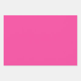 Plain Bonbon Fuchsia Dazzle Roze tinten 3 tinten Inpakpapier Vel