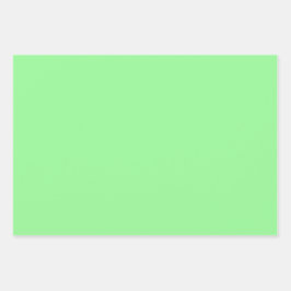 Plain Bord Mint Thee Groene tinten 3 tinten Inpakpapier Vel
