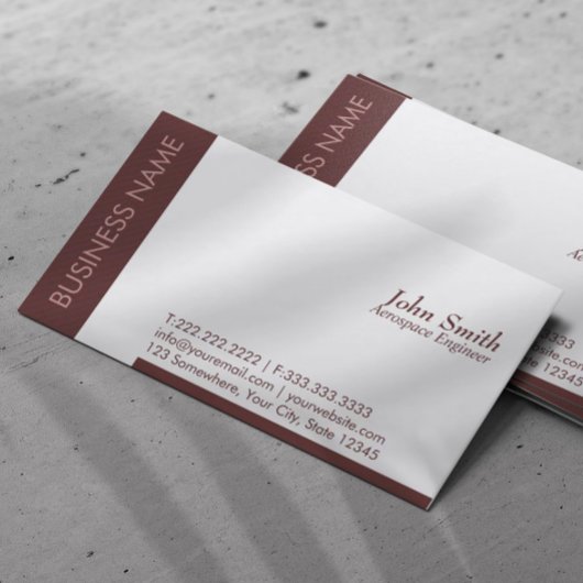 Plain Brown Aerospace Engineer Visitekaartje