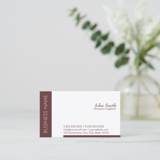 Plain Brown Aerospace Engineer Visitekaartje (Staand voorkant)