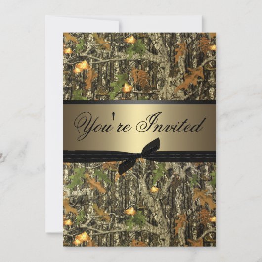Plain Camo Wedding Invitation Kaart (Voorkant)