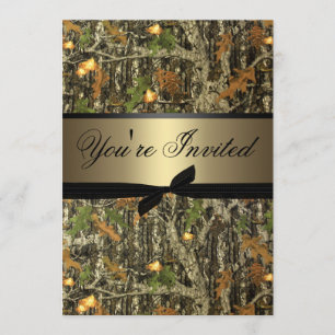 Plain Camo Wedding Invitation Kaart