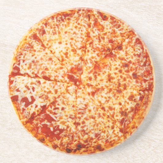 Plain Cheese Pizza Zandsteen Onderzetter (Voorkant)
