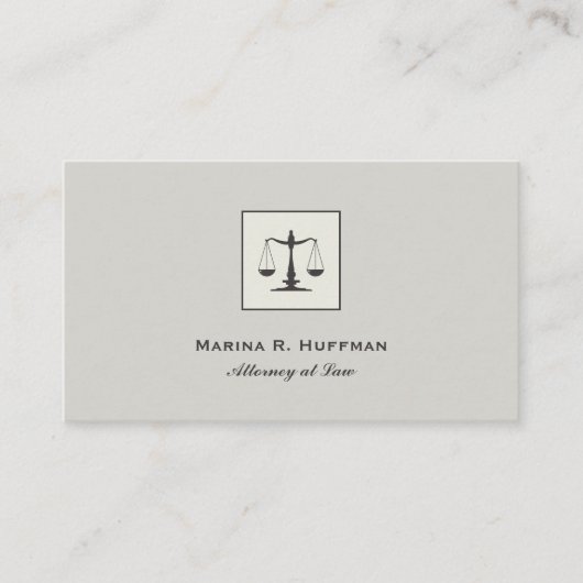 Plain chic Attorney Justice Scale Professional Visitekaartje (Voorkant)
