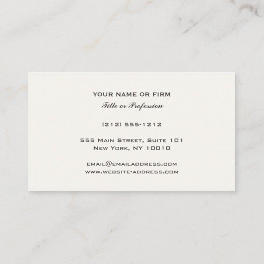 Plain chic Attorney Justice Scale Professional Visitekaartje (Achterkant)