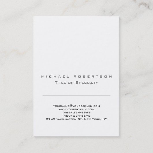 Plain Chic Black White Cute Visitekaartje (Voorkant)