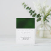Plain Chic Green White Cute Visitekaartje (Staand voorkant)