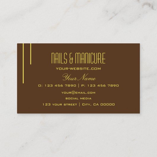 Plain Chocolade Bruin Eenvoudig Chic en Profession Visitekaartje (Achterkant)