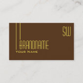 Plain Chocolade Bruin met Monogram Professional Visitekaartje (Voorkant)