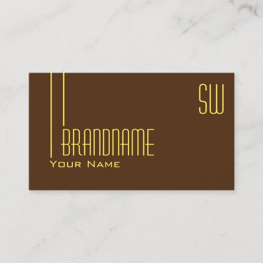 Plain Chocolade Bruin met Monogram Professional Visitekaartje (Voorkant)