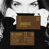 Plain Chocolate Brown met Initialen Professional Visitekaartje