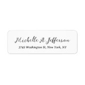 Plain Classical Handwriting Creative Trendy White Etiket (Voorkant)