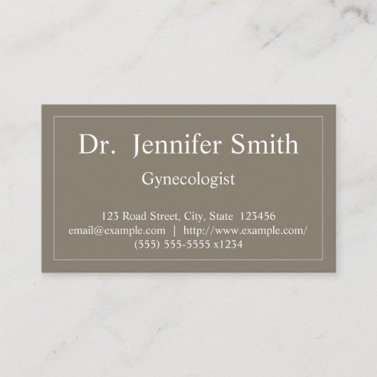 Plain & Classy Gynaecoloog Visitekaartje (Voorkant)