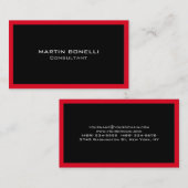 Plain Clean Black Red Border Standard Visitekaartje (Voorkant / Achterkant)