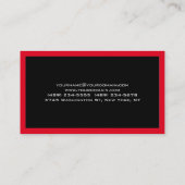 Plain Clean Black Red Border Standard Visitekaartje (Achterkant)